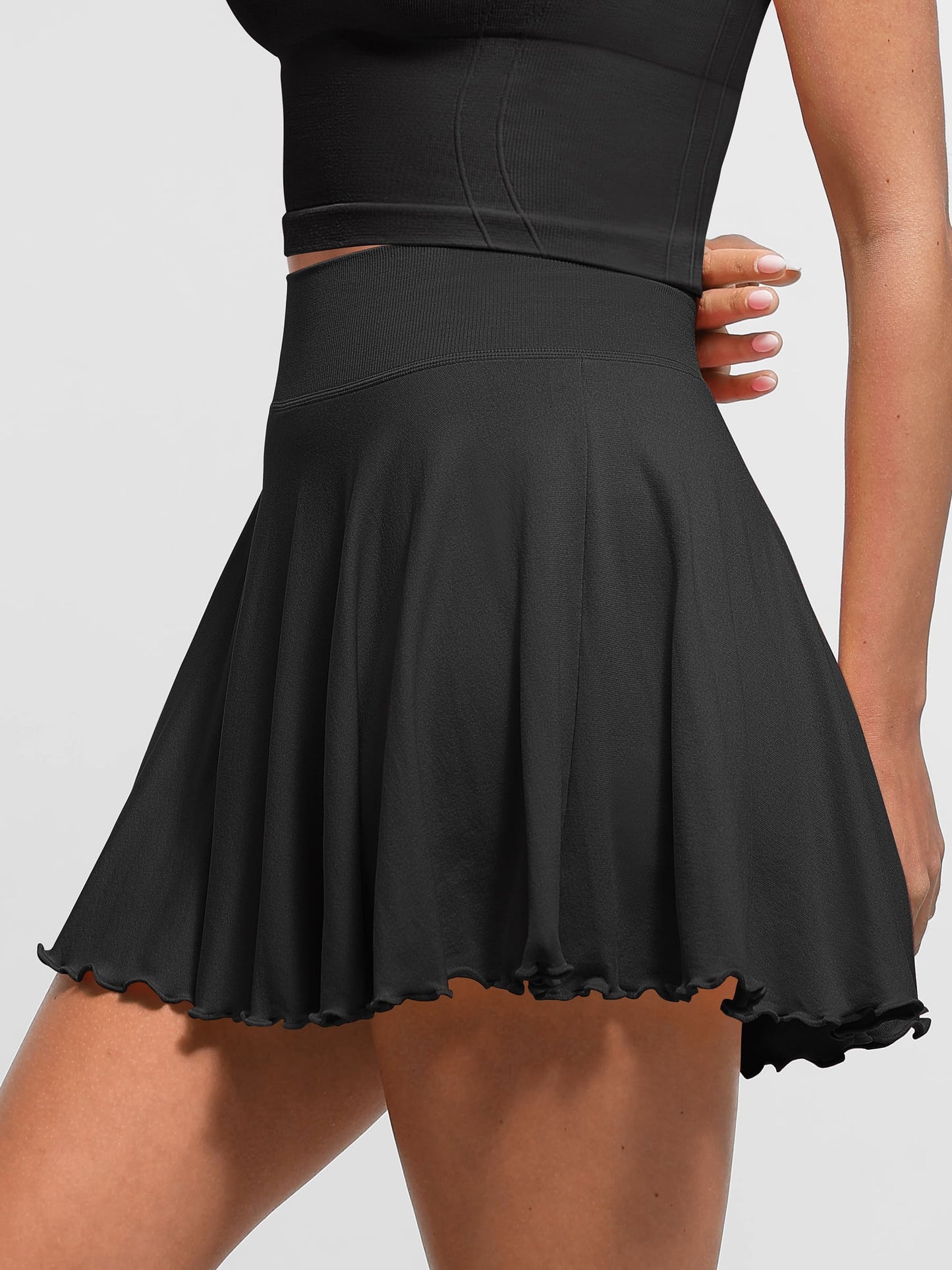 Feelingirl A-line Seamless Sports Skirt With Built-In Shorts