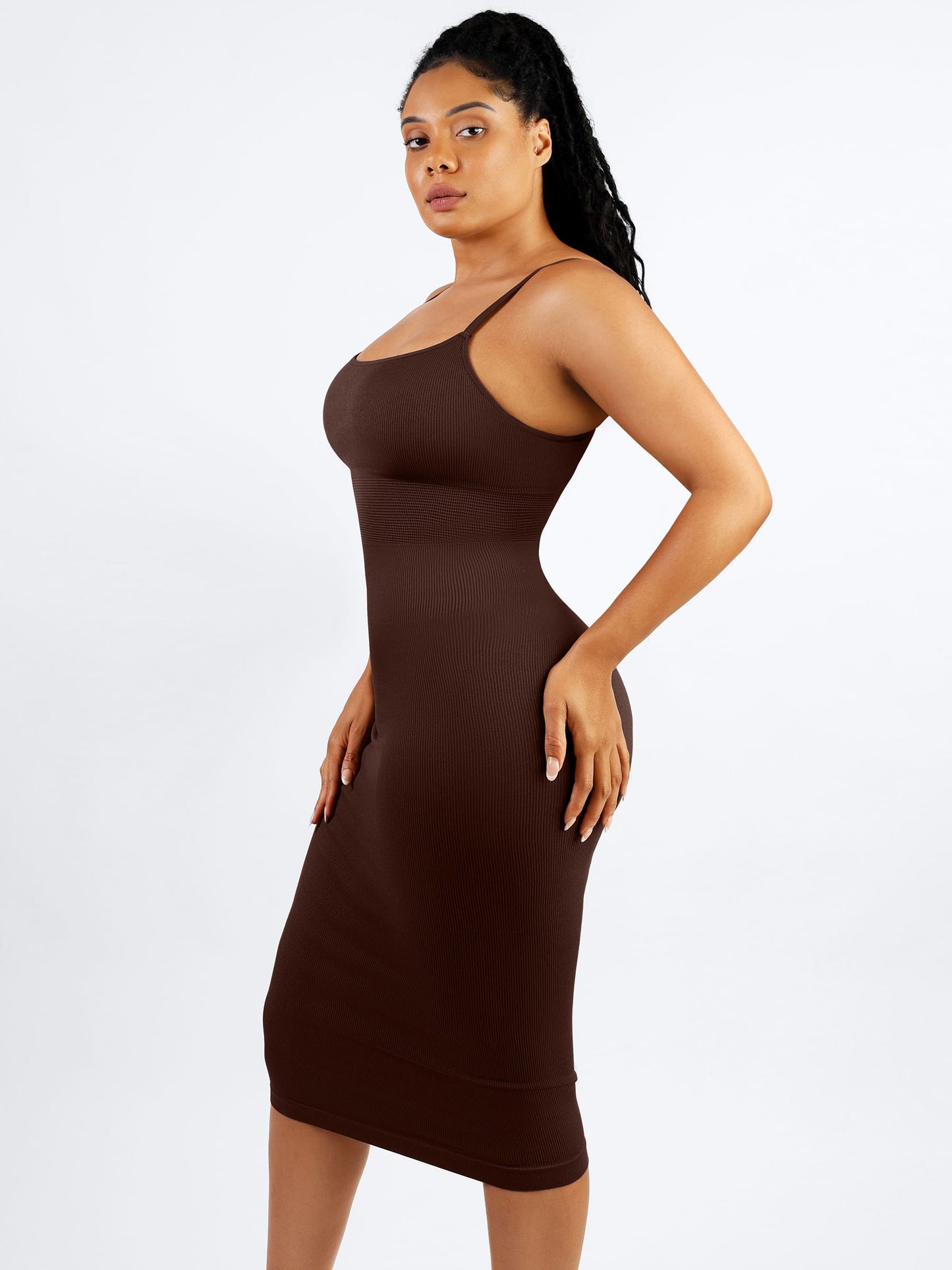 Feelingirl Seamless Shaping Slip Dress with Built-In Bra and Adjustable Straps
