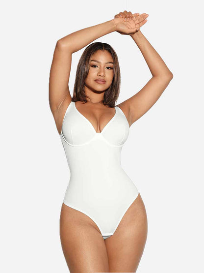 Feelingirl V Neck Tummy Control Shaping Bodysuit
