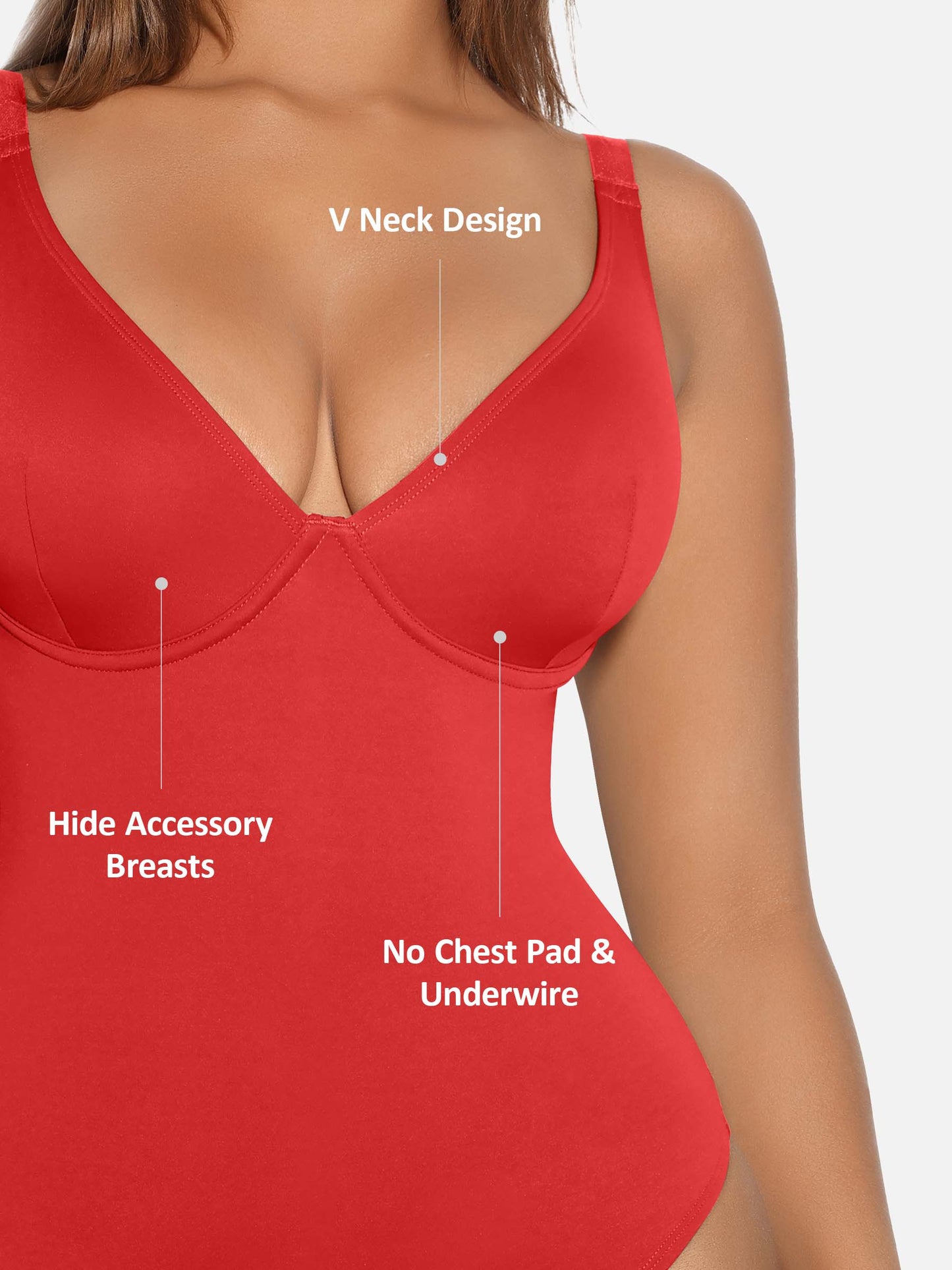 Feelingirl V Neck Tummy Control Shaping Bodysuit