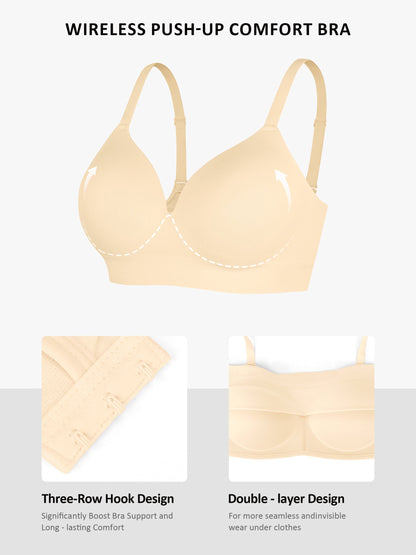 Feelingirl Wireless Push-Up Seamless Full Coverage Bra Bundle