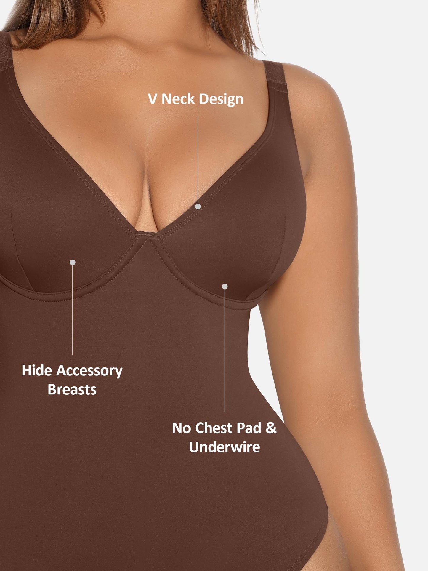 Feelingirl V Neck Tummy Control Shaping Bodysuit