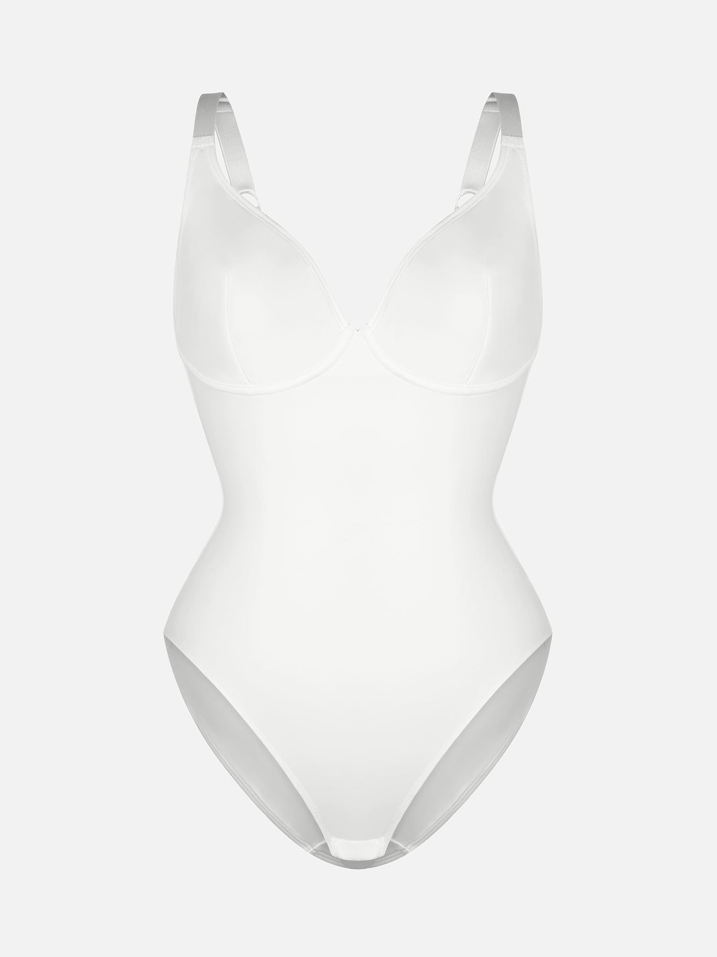 Feelingirl V Neck Adjustable Straps Tummy Control  Bodysuit