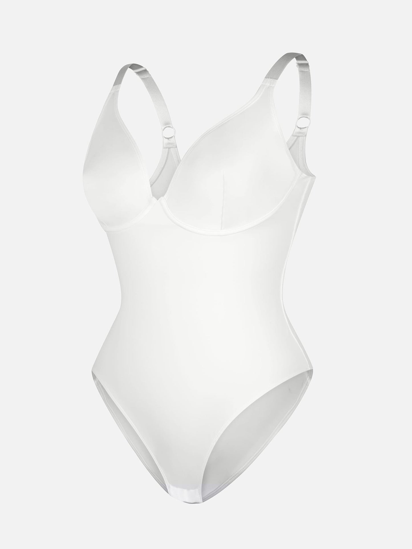 Feelingirl V Neck Adjustable Straps Tummy Control  Bodysuit