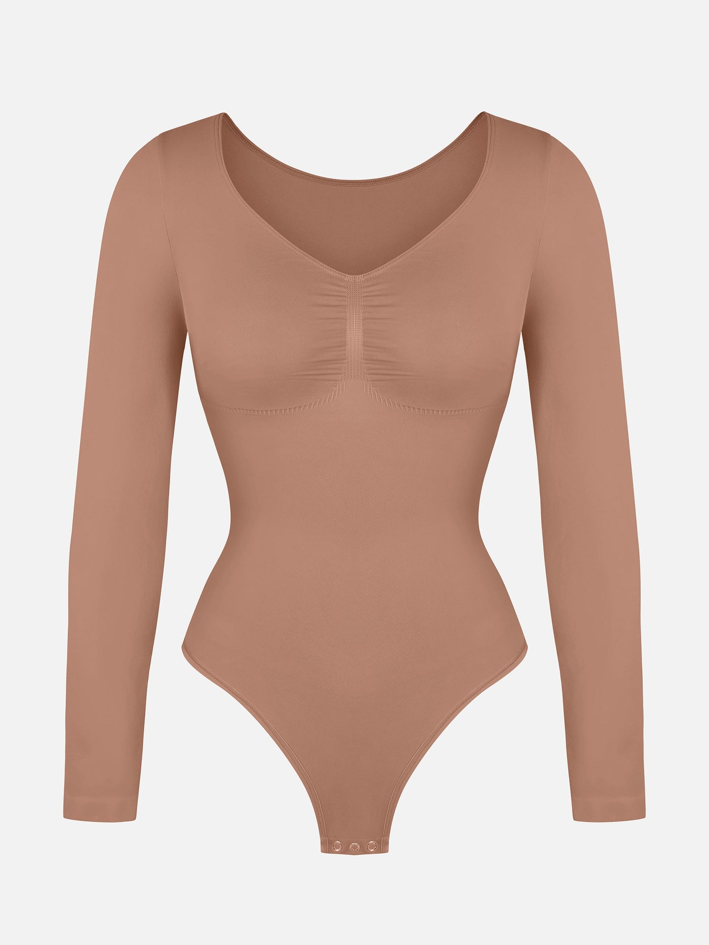 Feelingirl Seamless Long Sleeve Tummy Control Thong Bodysuit