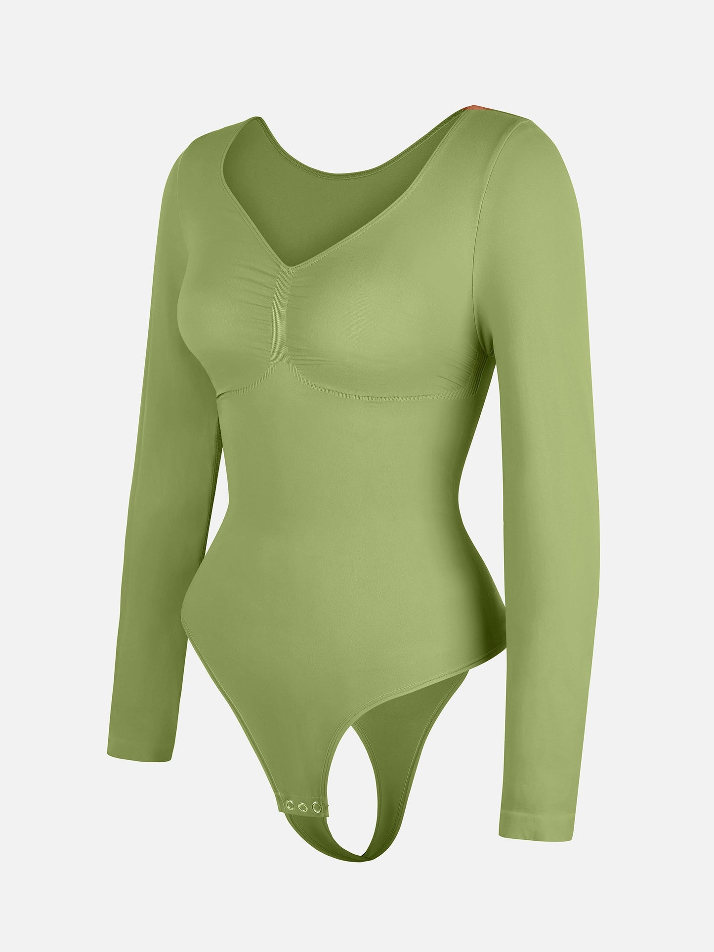 Feelingirl Seamless Long Sleeve Tummy Control Thong Bodysuit