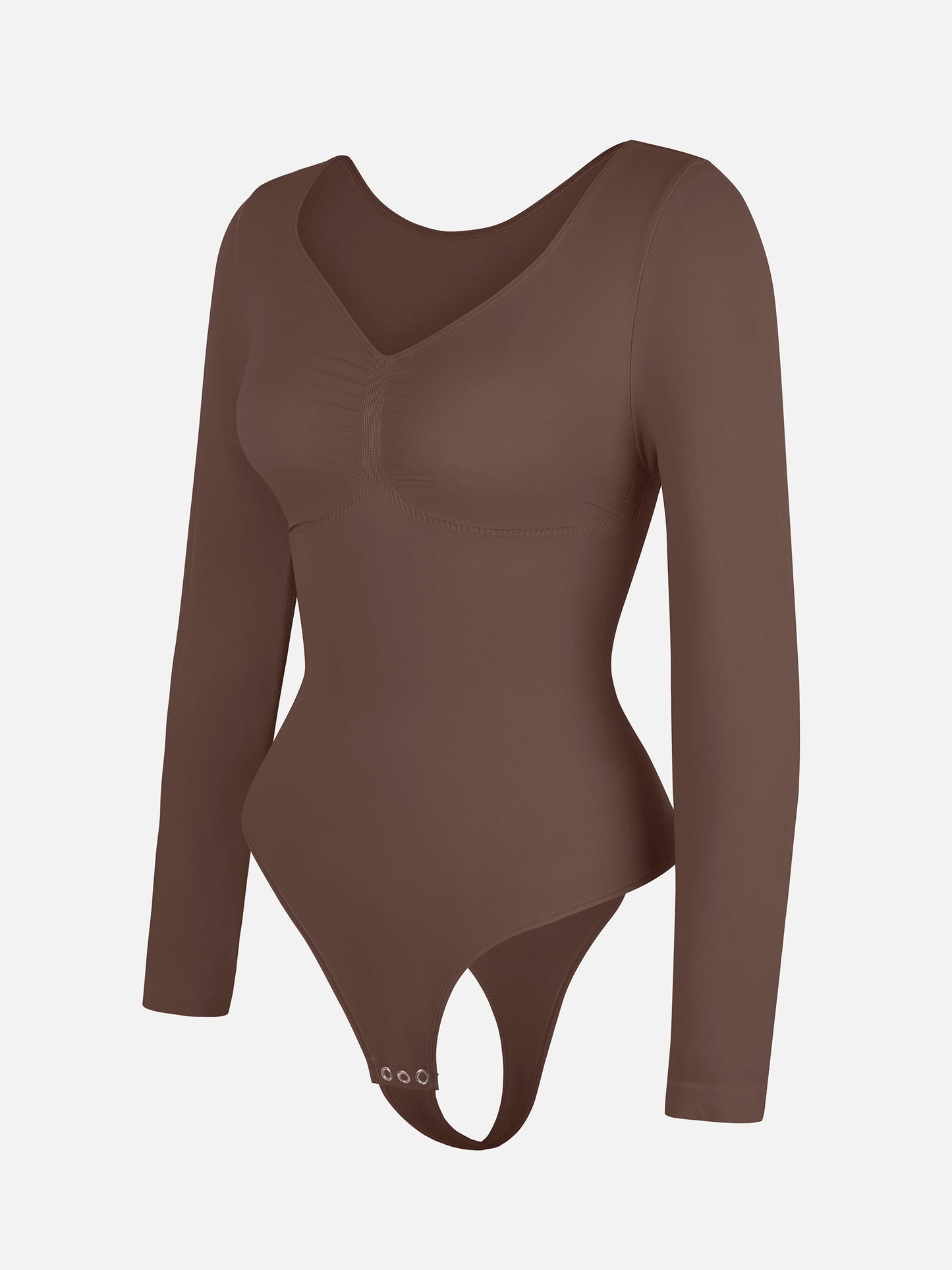 Feelingirl Seamless Long Sleeve Tummy Control Thong Bodysuit