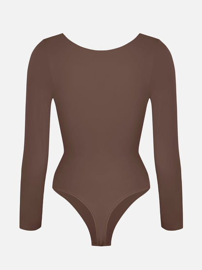 Feelingirl Seamless Long Sleeve Tummy Control Thong Bodysuit