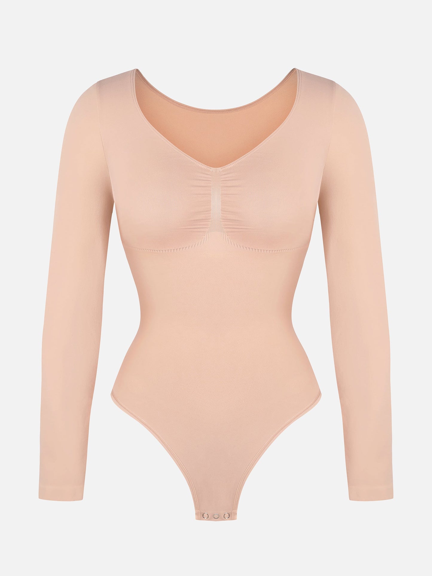 Feelingirl Seamless Long Sleeve Tummy Control Thong Bodysuit