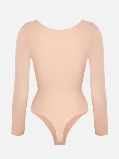 Feelingirl Seamless Long Sleeve Tummy Control Thong Bodysuit