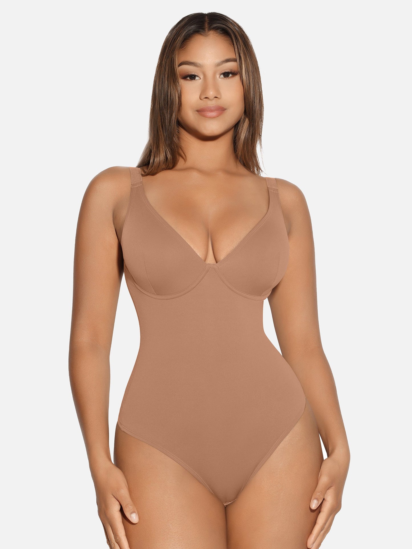 Feelingirl V Neck Tummy Control Shaping Bodysuit