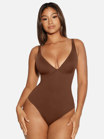 Feelingirl V Neck Tummy Control Shaping Bodysuit