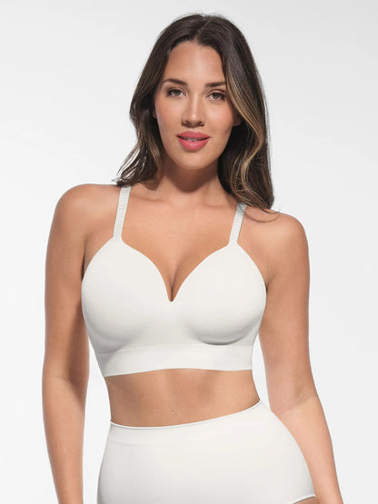 Feelingirl Wireless Adjustable Push-Up Full Coverage Bra