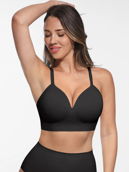 Feelingirl Wireless Adjustable Push-Up Full Coverage Bra