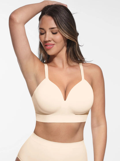 Feelingirl Wireless Adjustable Push-Up Full Coverage Bra