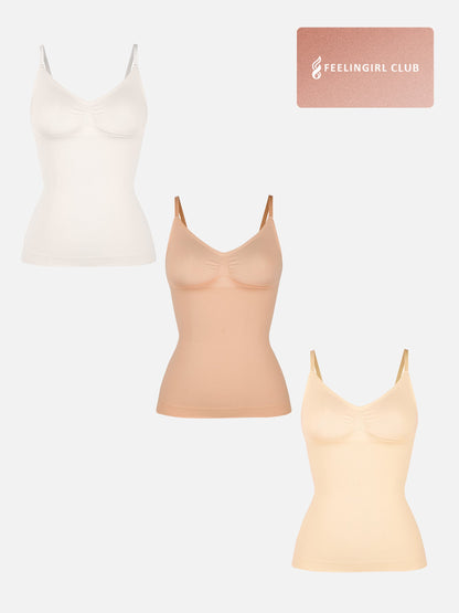 Feelingirl 3-Pack Bust Support and Waist Control Shape Tank Top Bundle