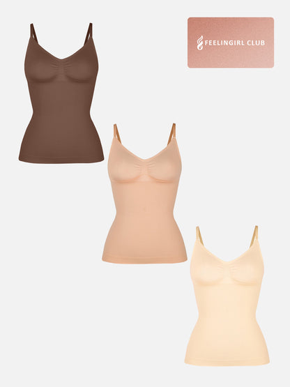 Feelingirl 3-Pack Bust Support and Waist Control Shape Tank Top Bundle