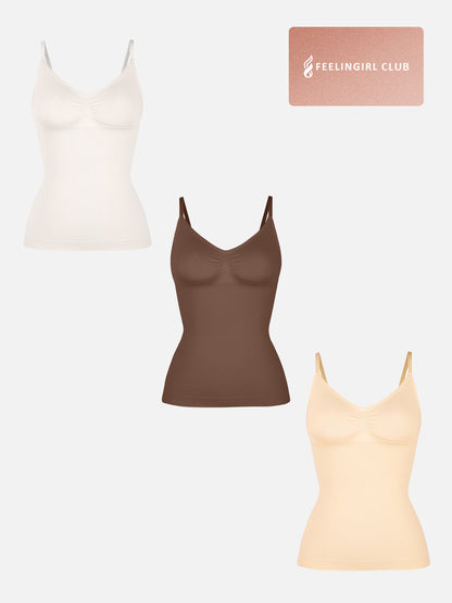 Feelingirl 3-Pack Bust Support and Waist Control Shape Tank Top Bundle