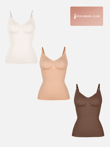 Feelingirl 3-Pack Bust Support and Waist Control Shape Tank Top Bundle