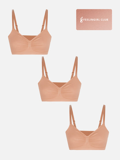 Feelingirl 3-Pack Seamless Smooth Wireless Bra Bundle