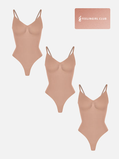 Feelingirl 3-Pack Tummy Control Seamless Bodysuit Bundle