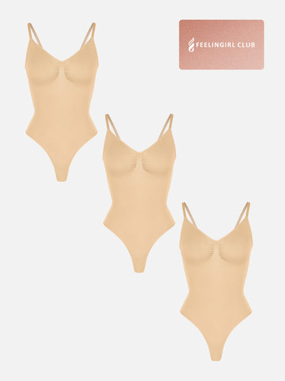 Feelingirl 3-Pack Tummy Control Seamless Bodysuit Bundle
