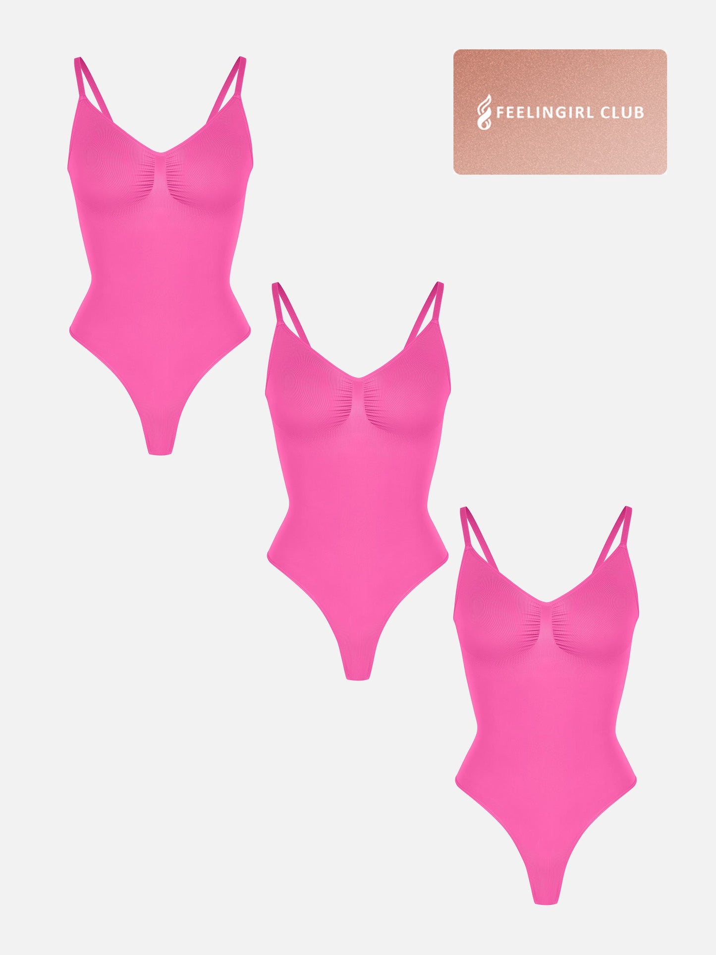 Feelingirl 3-Pack Tummy Control Seamless Bodysuit Bundle