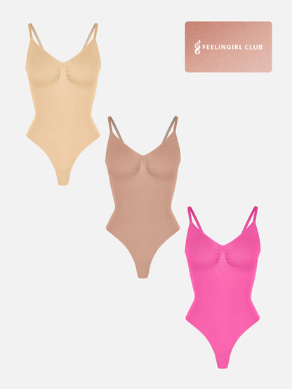 Feelingirl 3-Pack Tummy Control Seamless Bodysuit Bundle