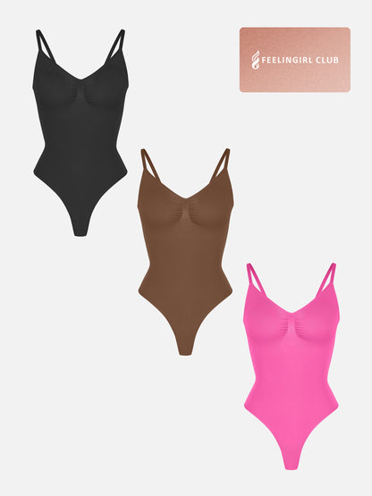 Feelingirl 3-Pack Tummy Control Seamless Bodysuit Bundle