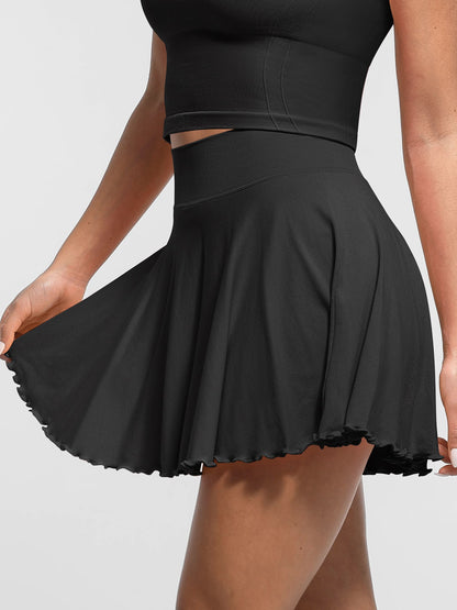 Feelingirl A-line Seamless Sports Skirt With Built-In Shorts