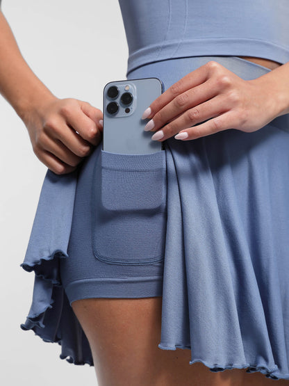 Feelingirl A-line Seamless Sports Skirt With Built-In Shorts