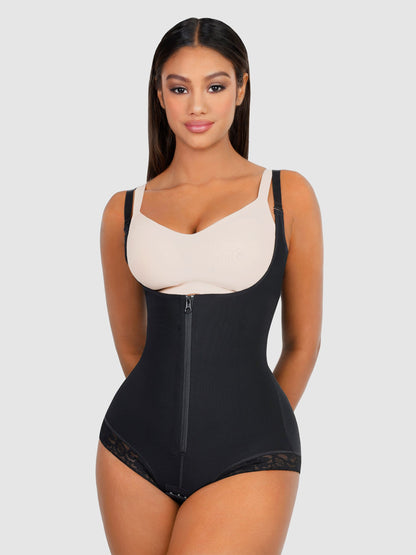 Feelingirl Adjustable U-Plunge Front Zipper Shapewear