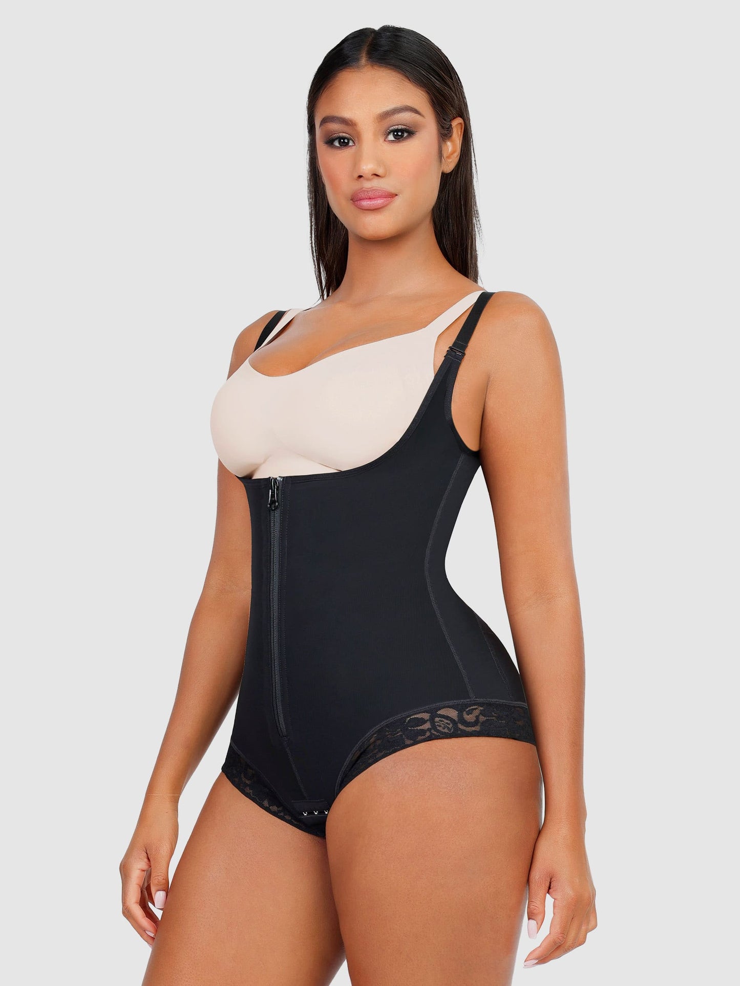 Feelingirl Adjustable U-Plunge Front Zipper Shapewear
