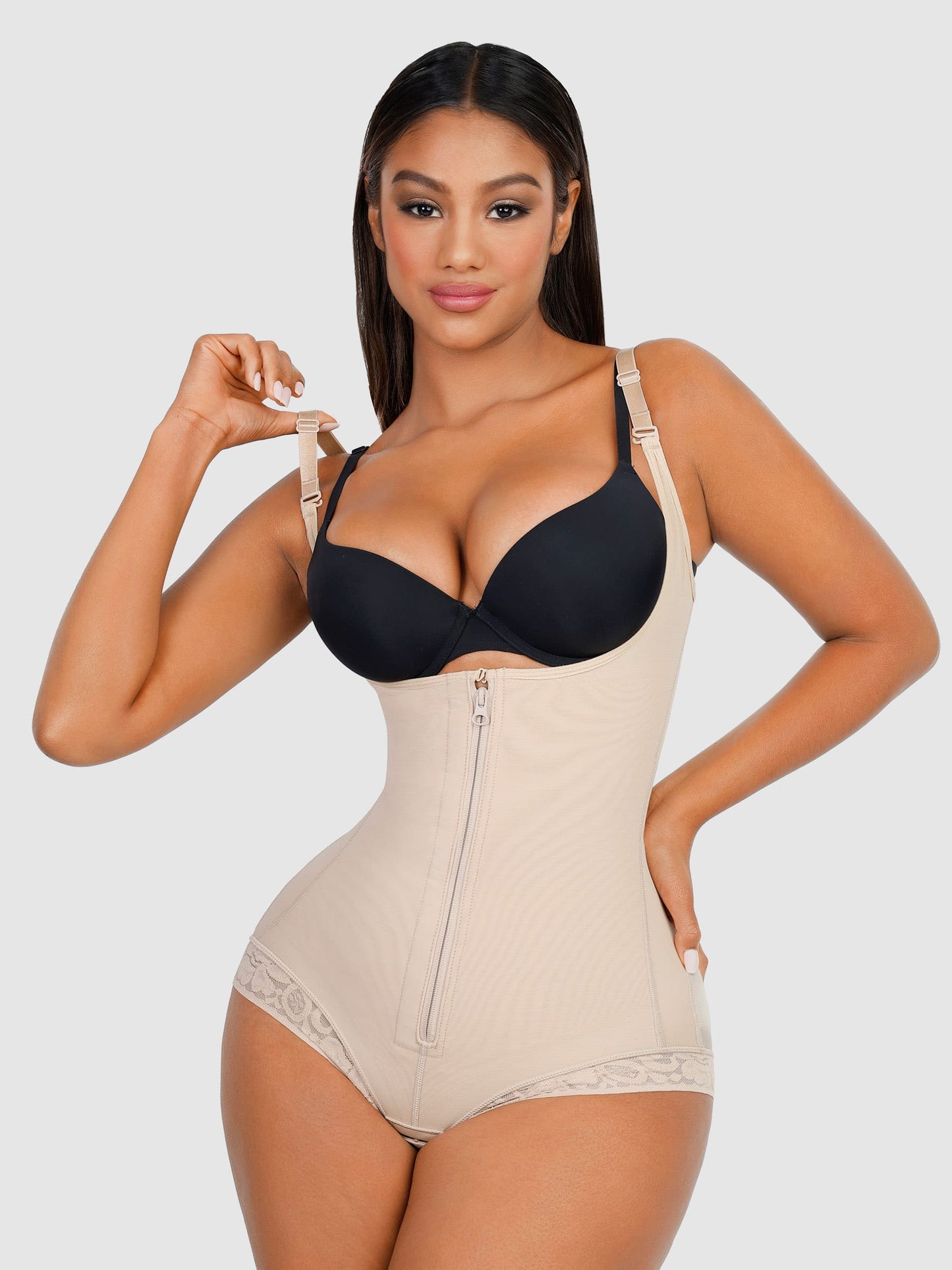Feelingirl Adjustable U-Plunge Front Zipper Shapewear