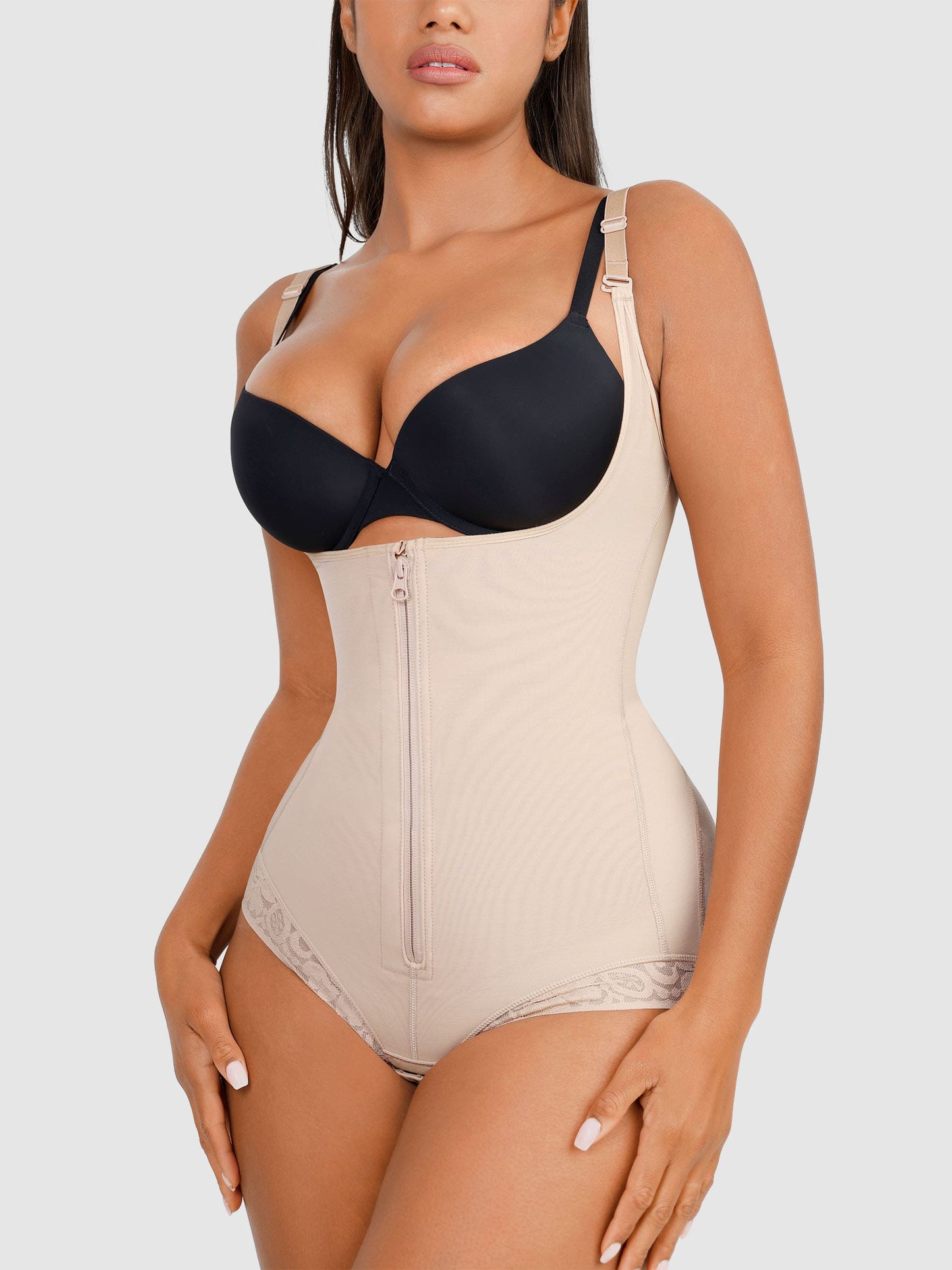 Feelingirl Adjustable U-Plunge Front Zipper Shapewear