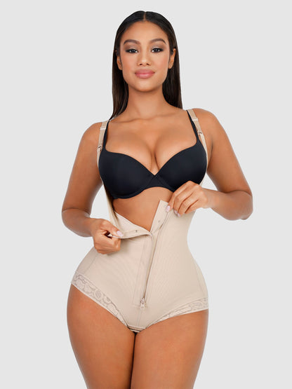 Feelingirl Adjustable U-Plunge Front Zipper Shapewear