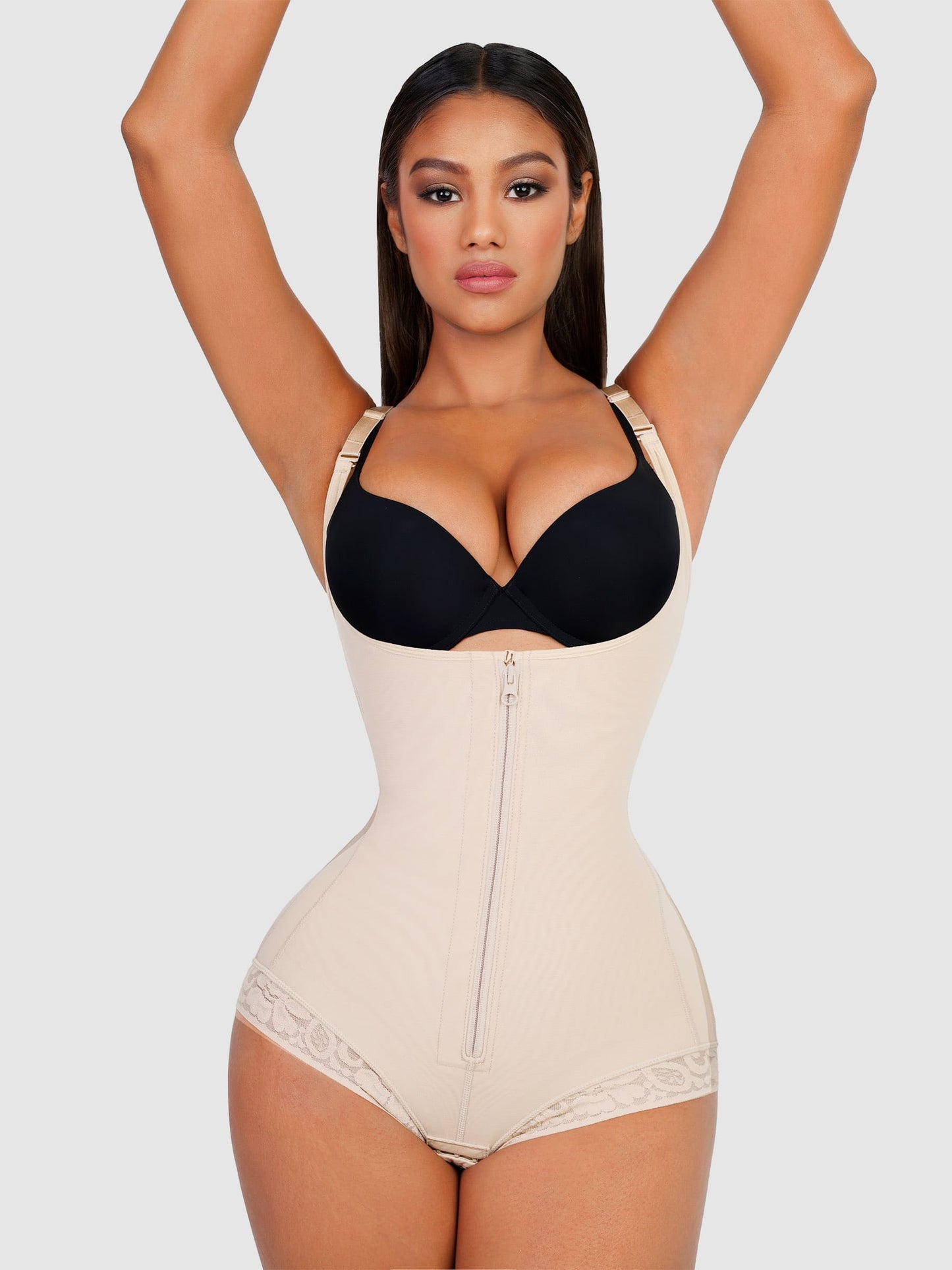 Feelingirl Adjustable U-Plunge Front Zipper Shapewear