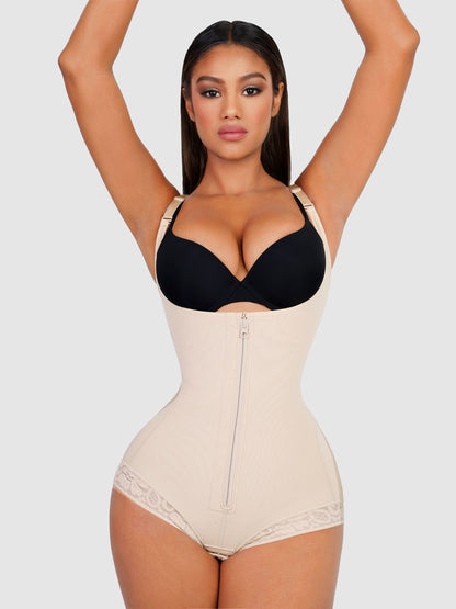 Feelingirl Adjustable U-Plunge Front Zipper Shapewear