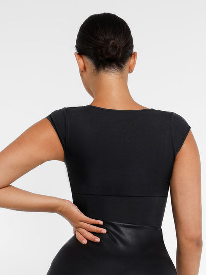 Feelingirl Bodysuit Tummy Control Shapewear Body Shaper Jumpsuit Top Going Out Shirt