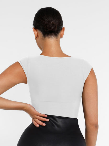 Feelingirl Bodysuit Tummy Control Shapewear Body Shaper Jumpsuit Top Going Out Shirt