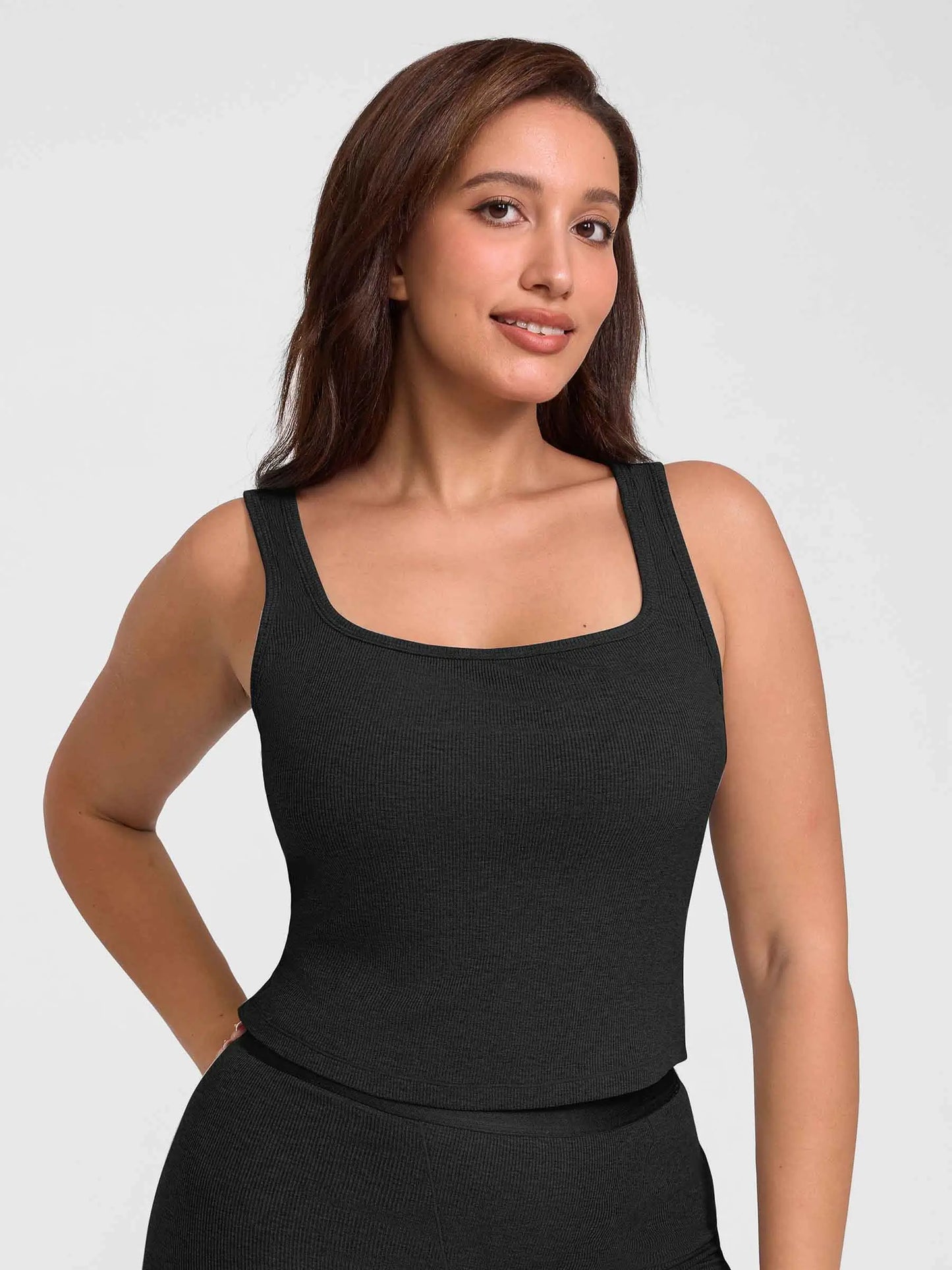 Feelingirl Breathable Ribbed Sleeveless Tank Top