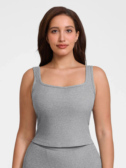 Feelingirl Breathable Ribbed Sleeveless Tank Top