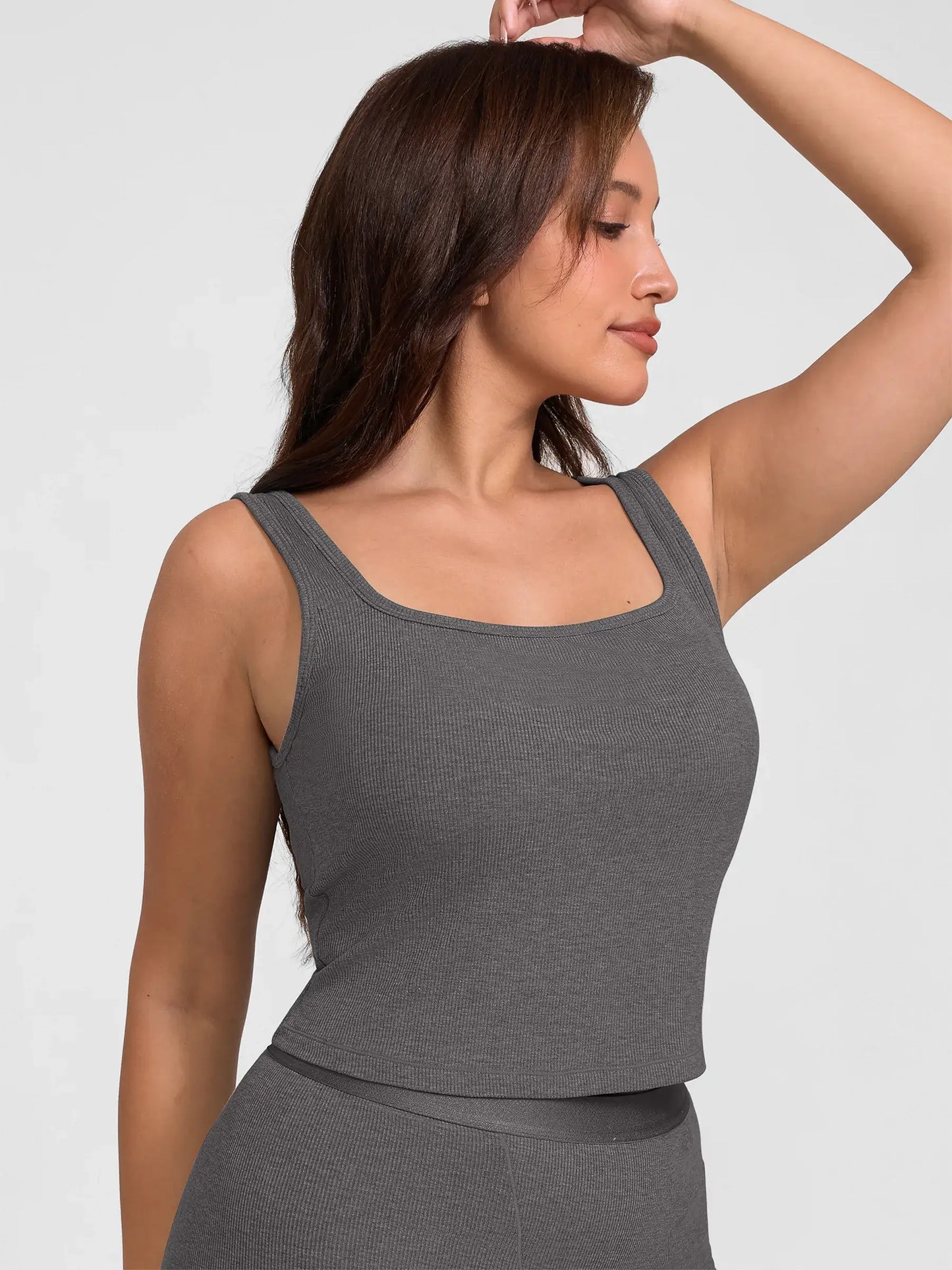 Feelingirl Breathable Ribbed Sleeveless Tank Top