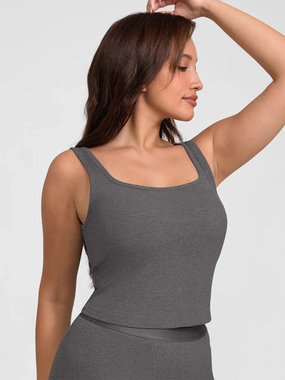 Feelingirl Breathable Ribbed Sleeveless Tank Top