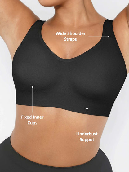 Feelingirl Built-in Soft Cups Full Coverage Wireless Bra