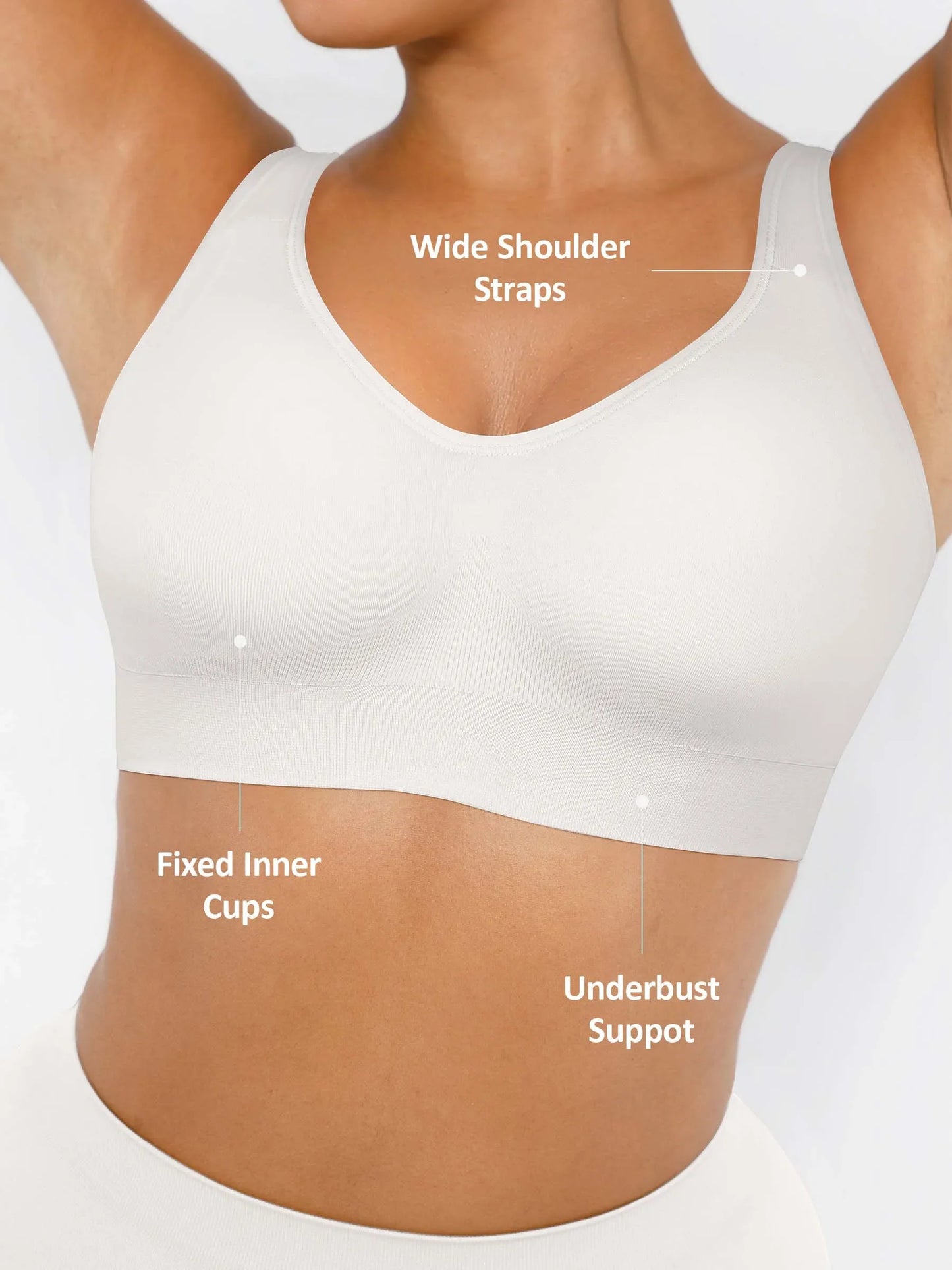 Feelingirl Built-in Soft Cups Full Coverage Wireless Bra
