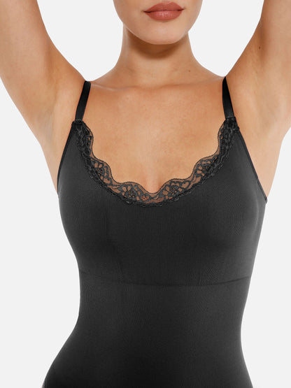Feelingirl Lace Tight-Fit Seamless Thong Shapewear Bodysuit