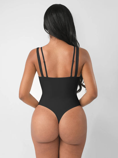 Feelingirl Lace-Trimmed Deep V Bodysuit