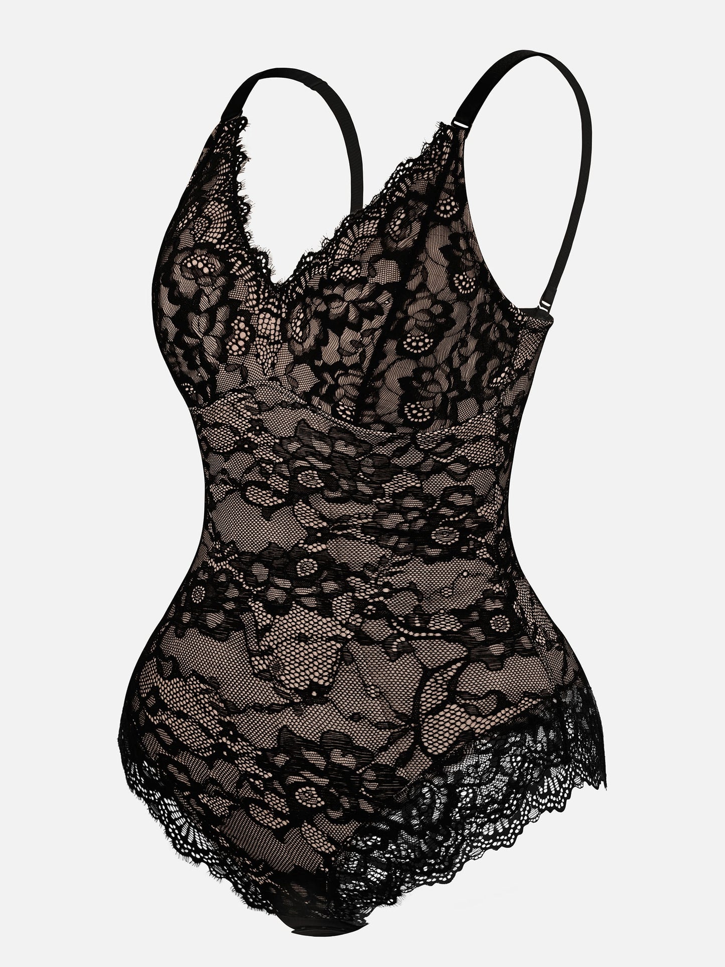 Feelingirl Lace V Neck Full Bodysuit