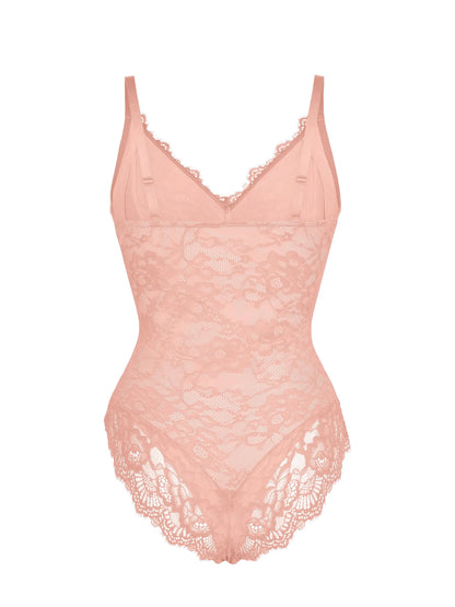 Feelingirl Lace V Neck Full Bodysuit